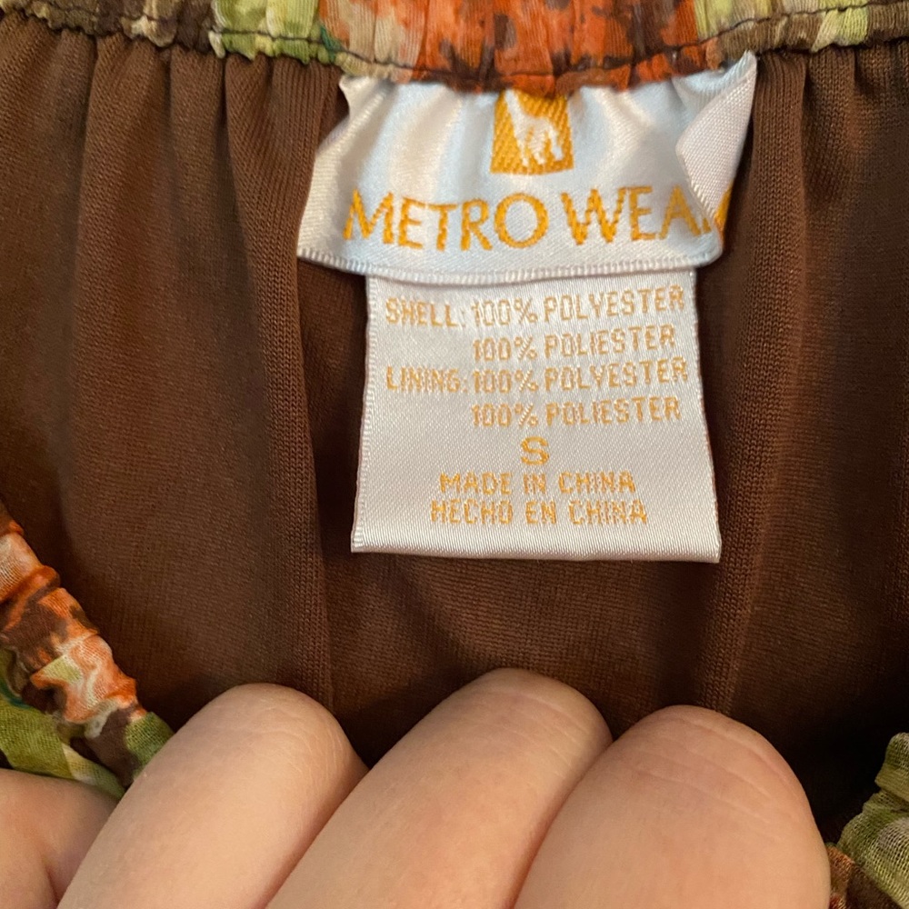 Metro Wear Brown Orange Blue Patterned Skirt Size Small - Picture 2 of 2